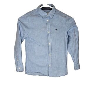 L.O.G.G.  Chambray Button Down Shirt Blue Casual Preppy Cotton